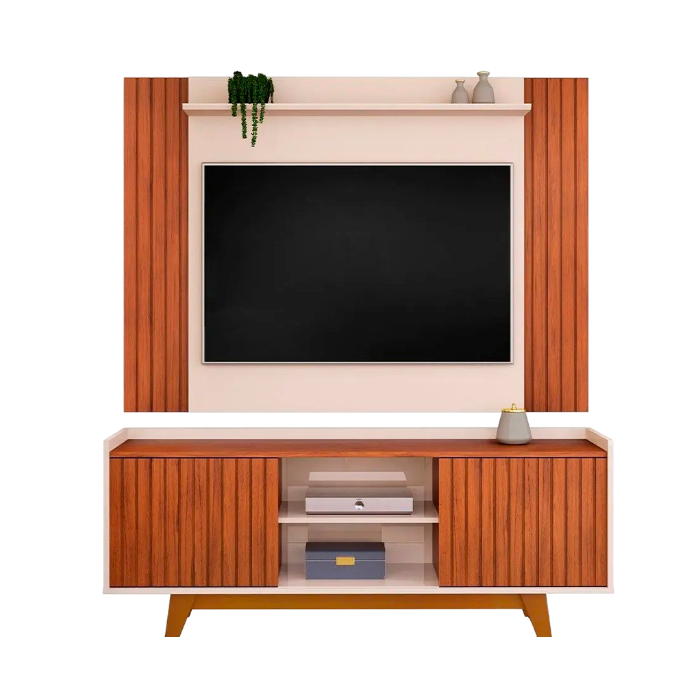 RACK FLAT COM PAINEL TREND CEDRO/BALI DJ MOVEIS #