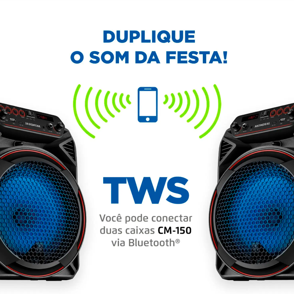 Caixa Amplificada CM-150 Connect Party Plus 150W C/Bat Mondial