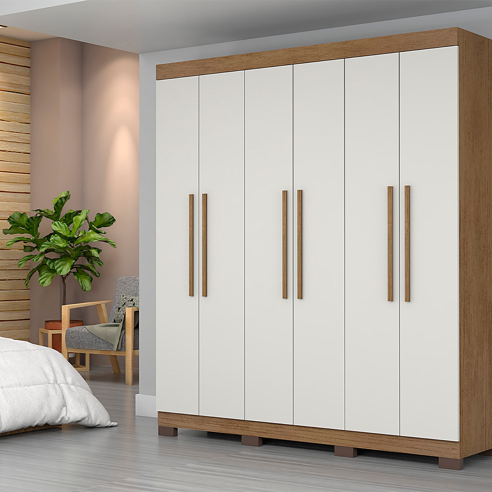 Roupeiro Noronha 6 Portas com Pés Cinamomo Josan 