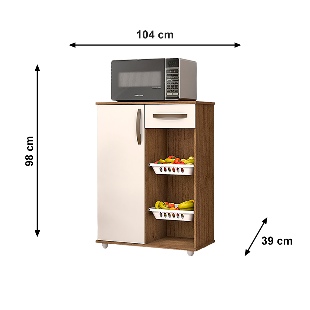 Fruteira Ruby Com Pe Cinamomo Off White Josan