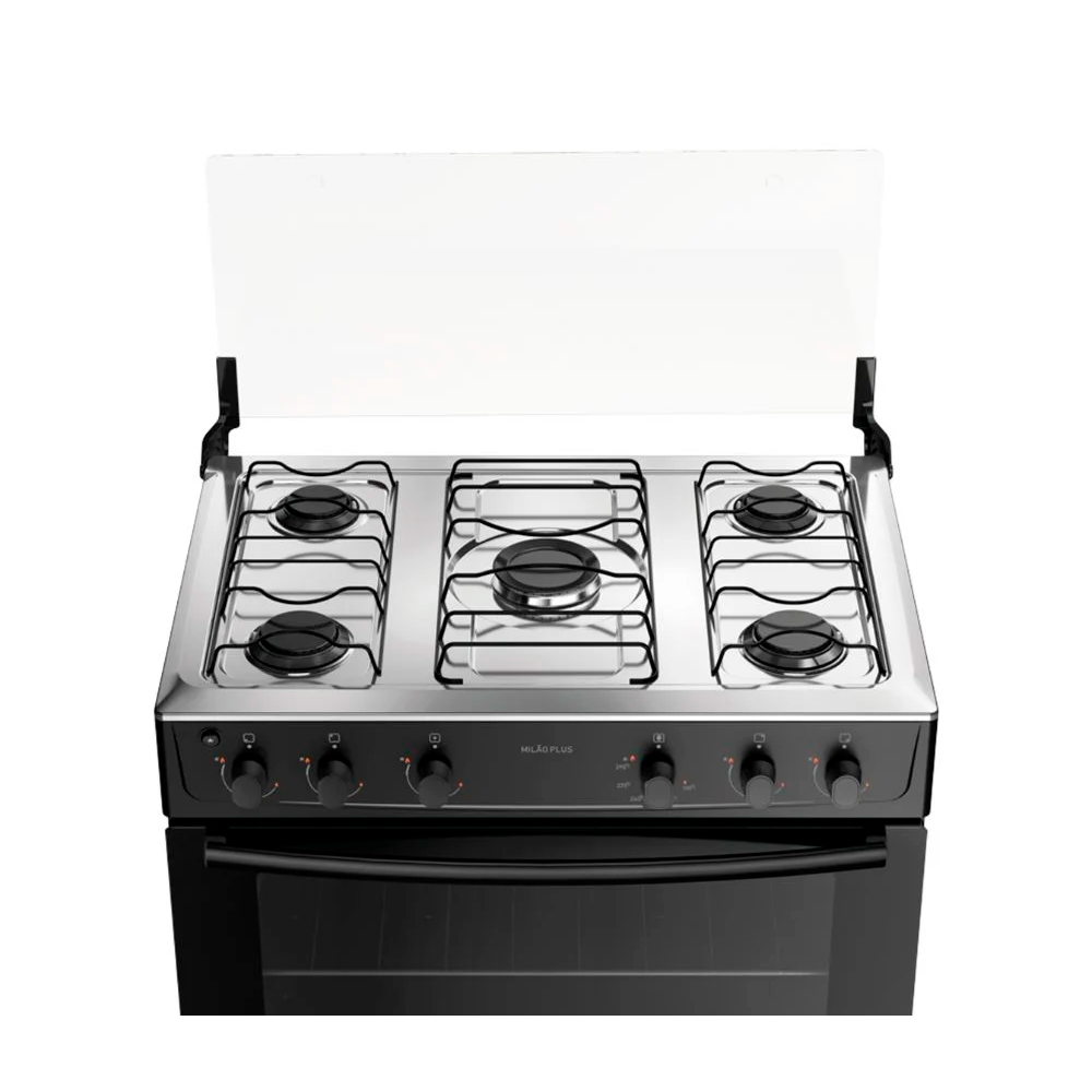 Fogão 5B Milão Plus Preto Atlas