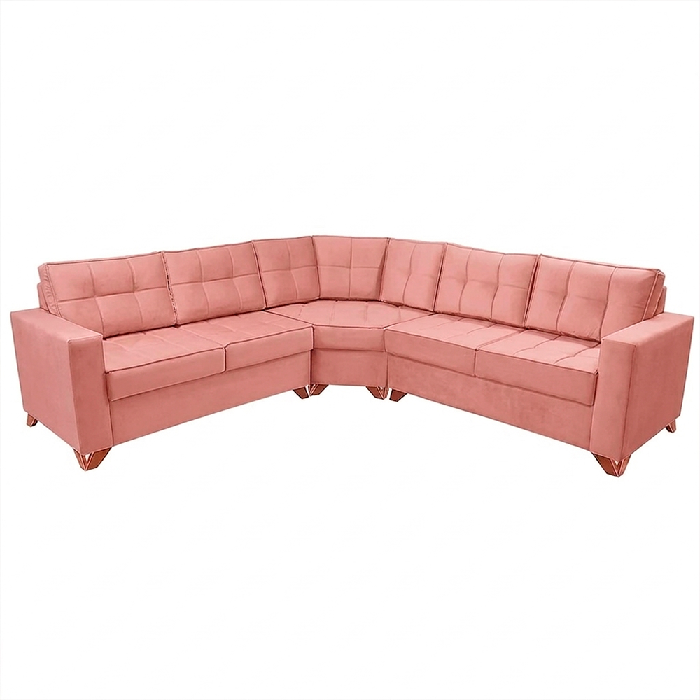 Sofa De Canto Malta Veludo Rose J.A ESTOFADOS