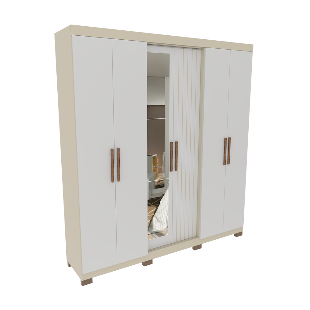 Roupeiro 6P Argos Plus Vt Branco Avelan