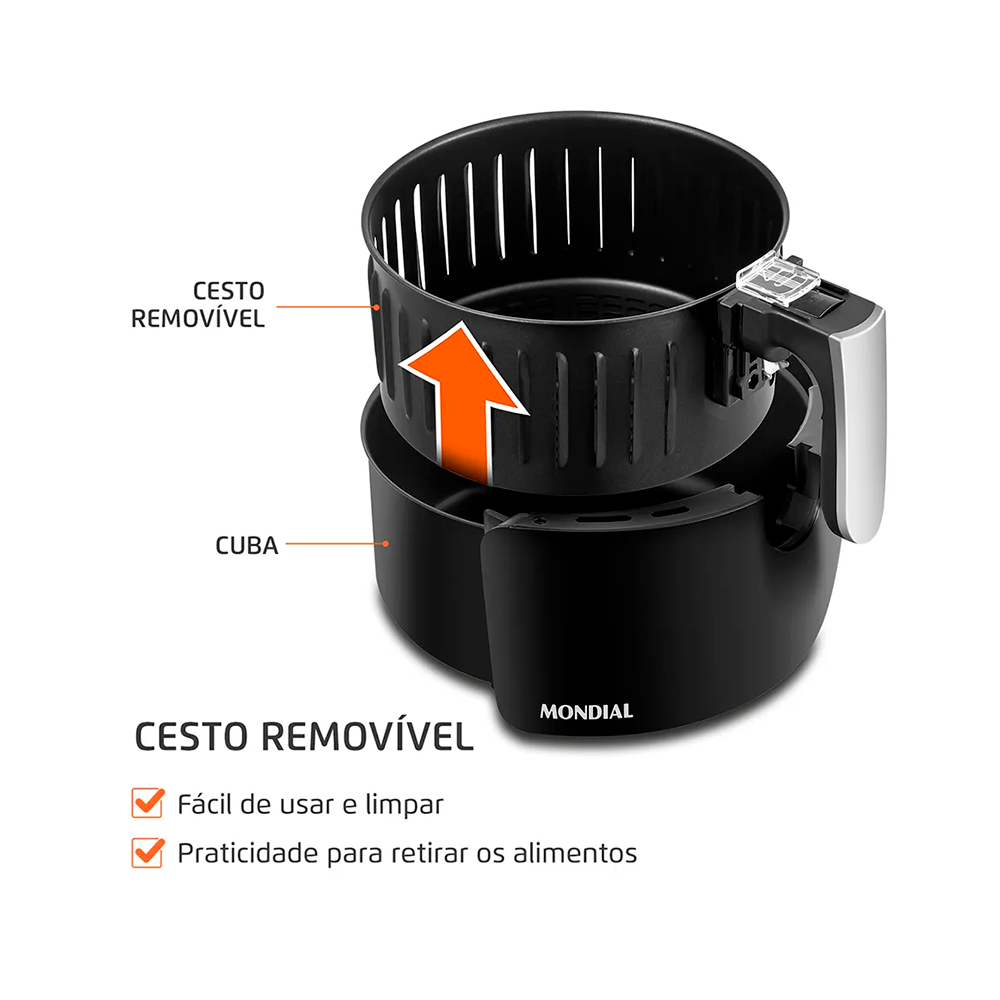Air Fryer 3,5L AF-31 New Pratic 1500W 220V Preto Mondial
