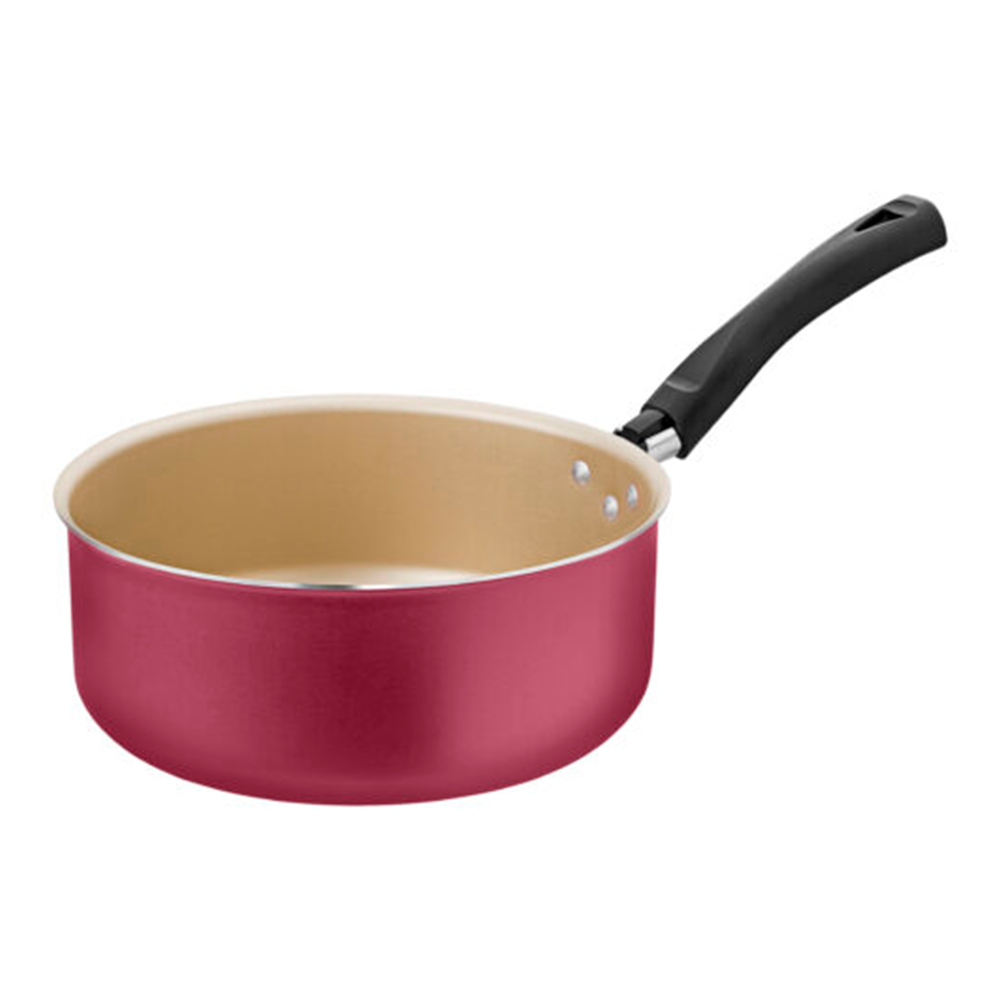 Panela 18cm com Tampa de Vidro 000366 Cereja/Creme Única Luz