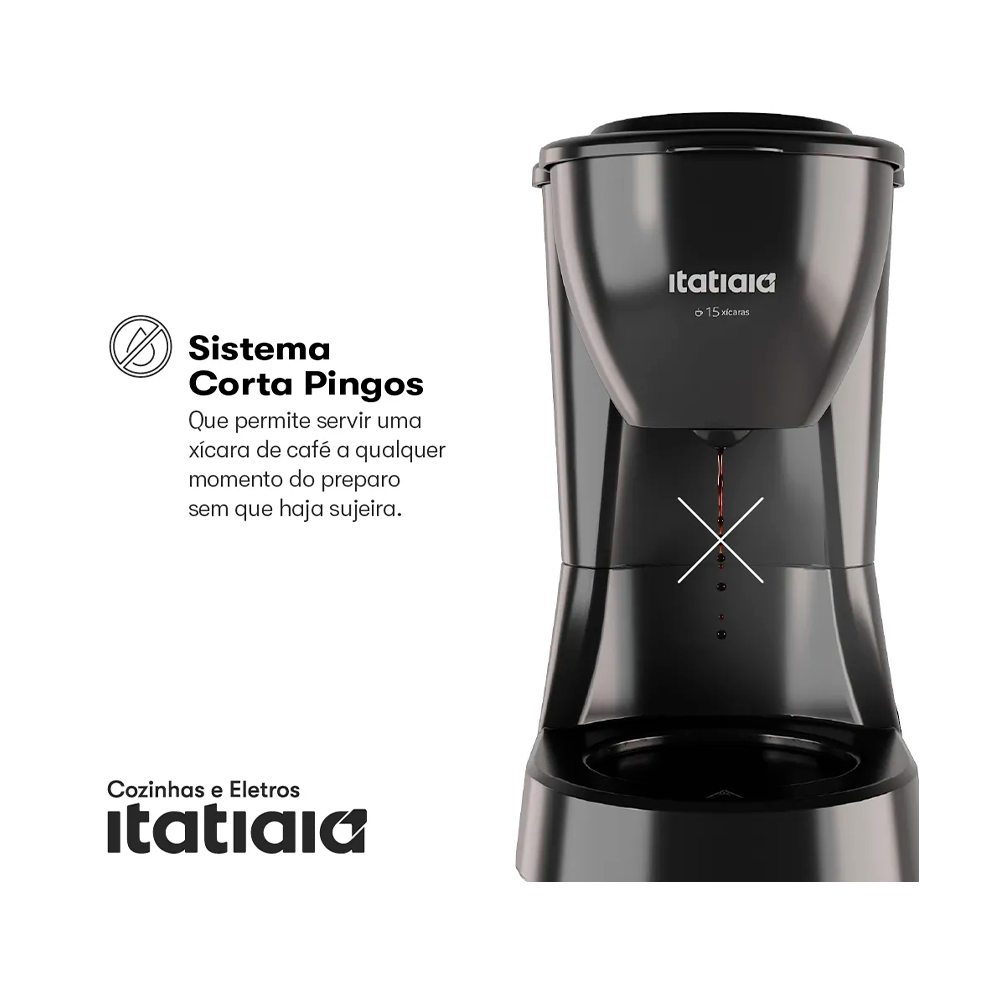 Cafeteira 30 Xícaras CFITA2002 220v Preto/Inox Itatiaia