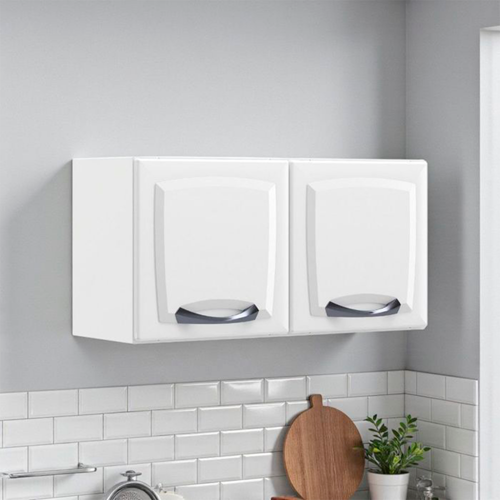 Armário Aéreo de Cozinha Branco 2 Portas Gel New Premium Itatiaia
