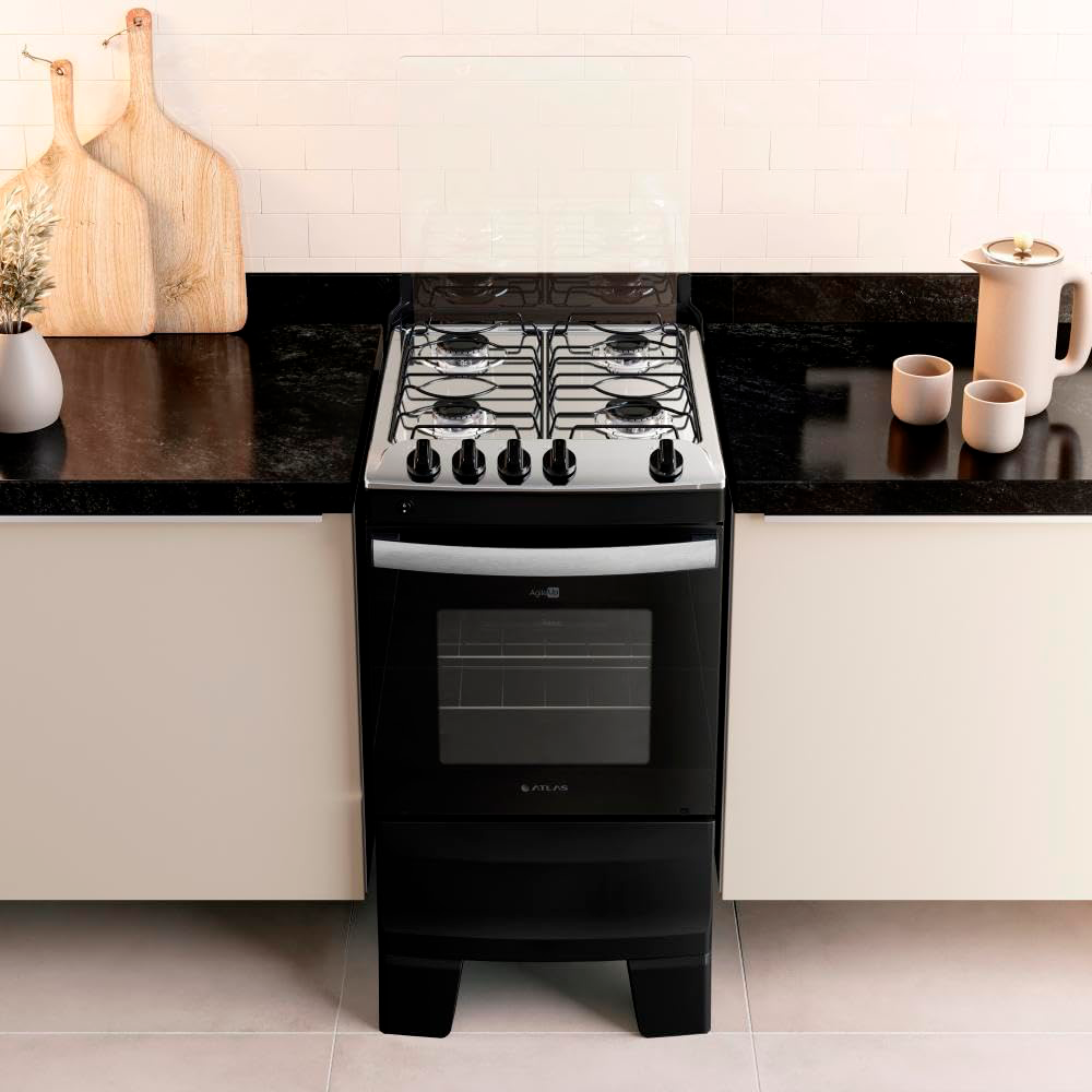 Fogão 4B Agile Up Preto Atlas
