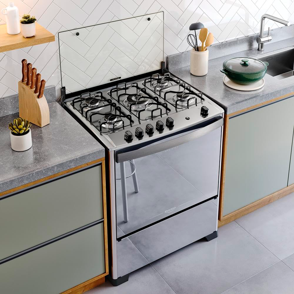 Fogão 5B Magister Tripla Chama Inox Style Dako/Atlas