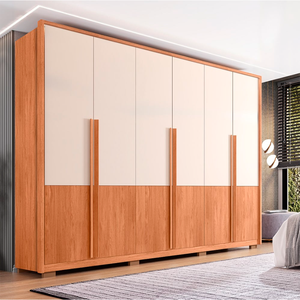 Roupeiro Francis 6 Portas 2.7 Freijo/Off White Caemmun