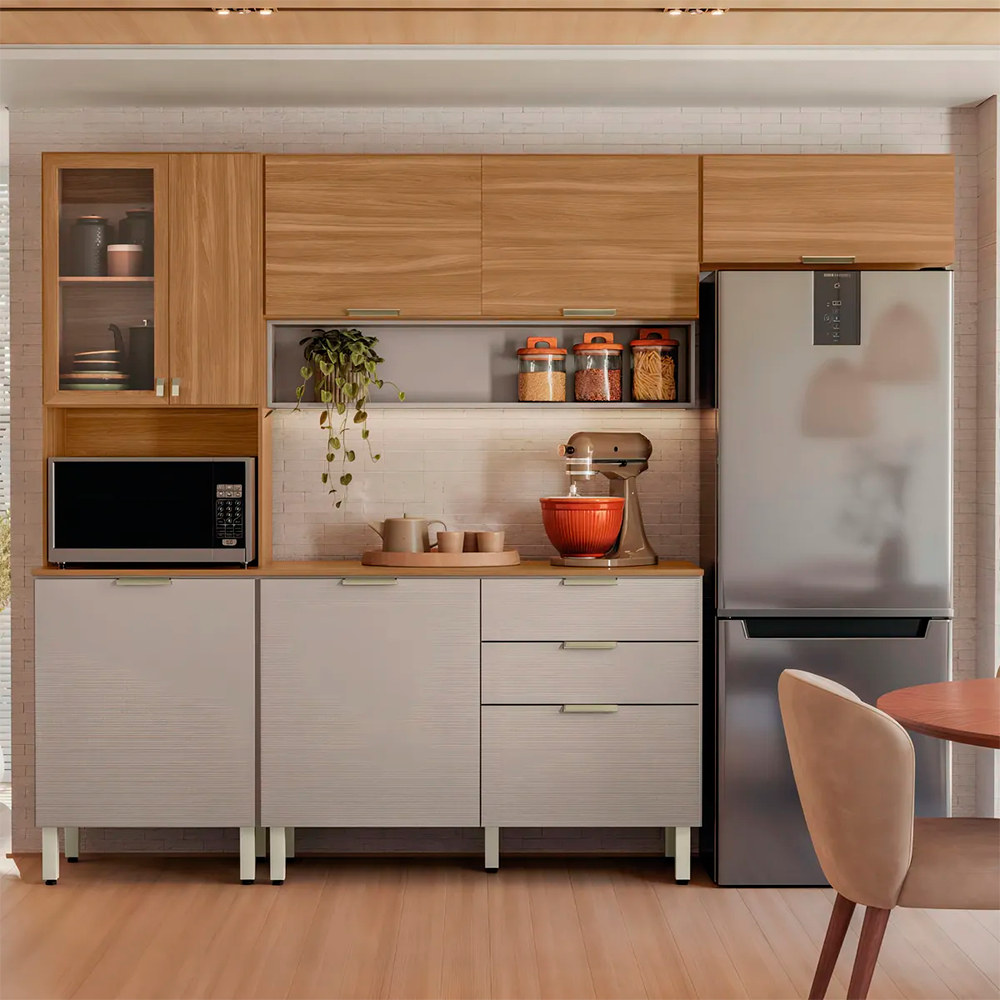 Cozinha Compacta com Balção Alba Amendola/Nude Prime TX Demobile