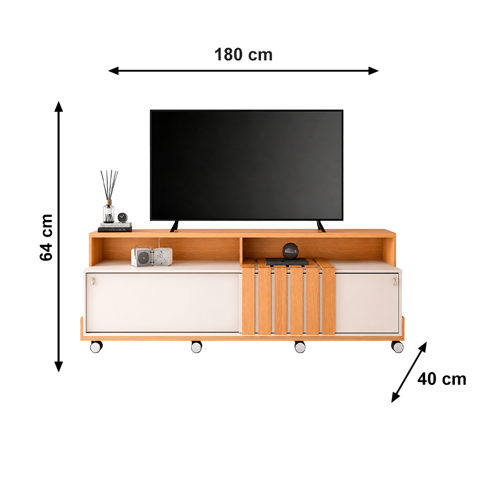 Bancada Graci 1.80 Cinamomo/Off White HB Moveis