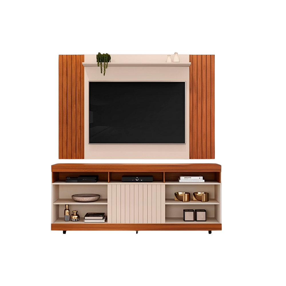 RACK DILI 160 COM PAINEL TREND FREIJO/OFF WHITE DJ MOVEIS