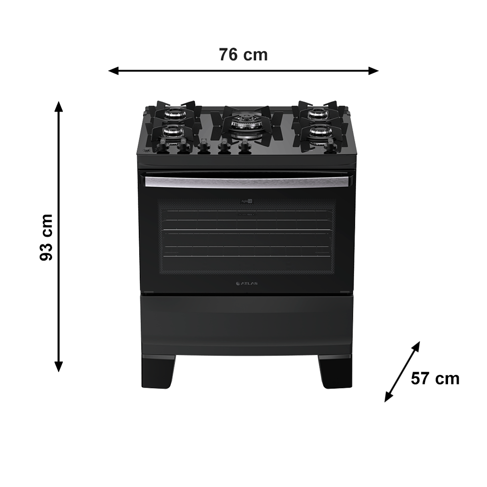 Fogão 5B Agile Up Preto Atlas