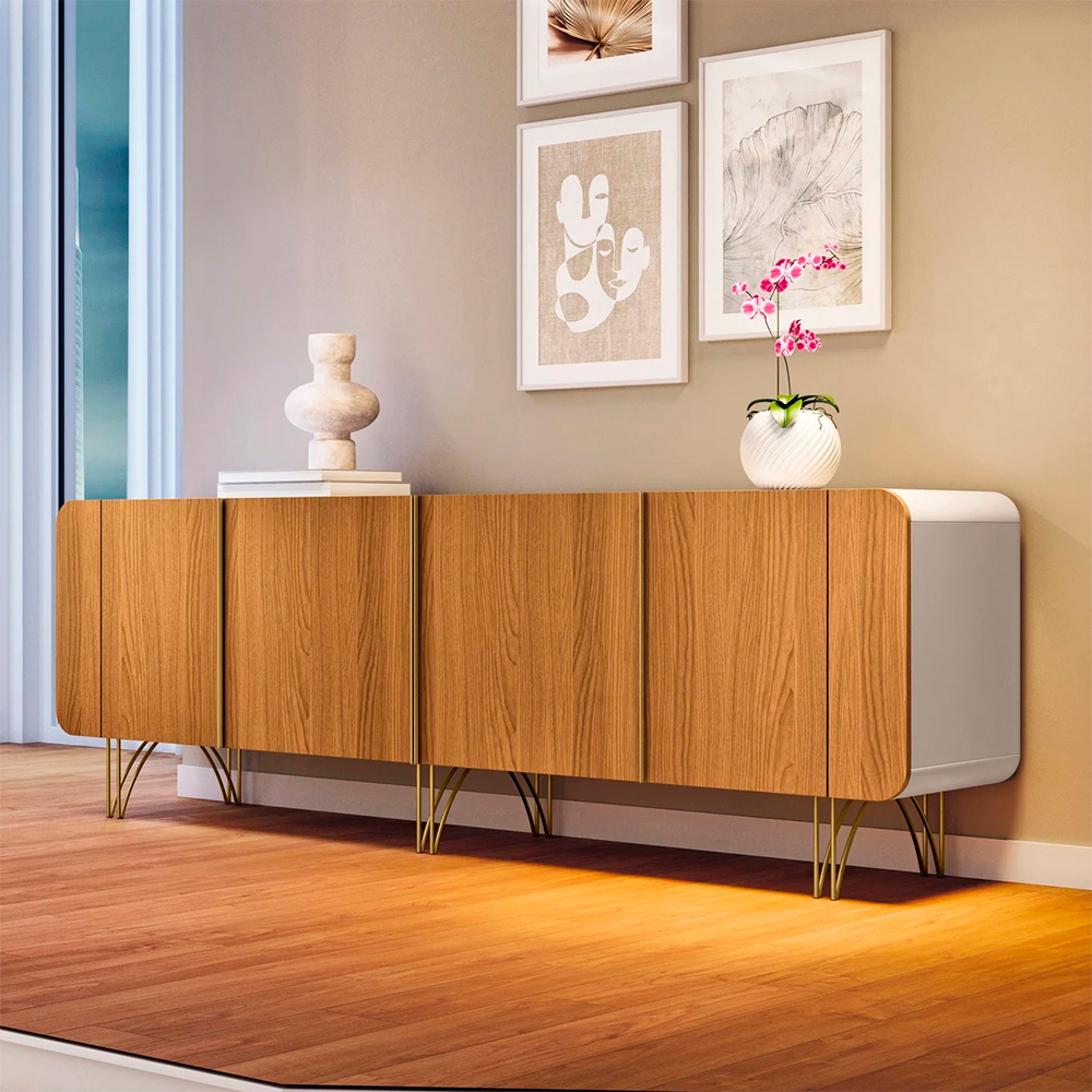 Buffet Salluti 2.2 Off White/Cinamomo HB Moveis