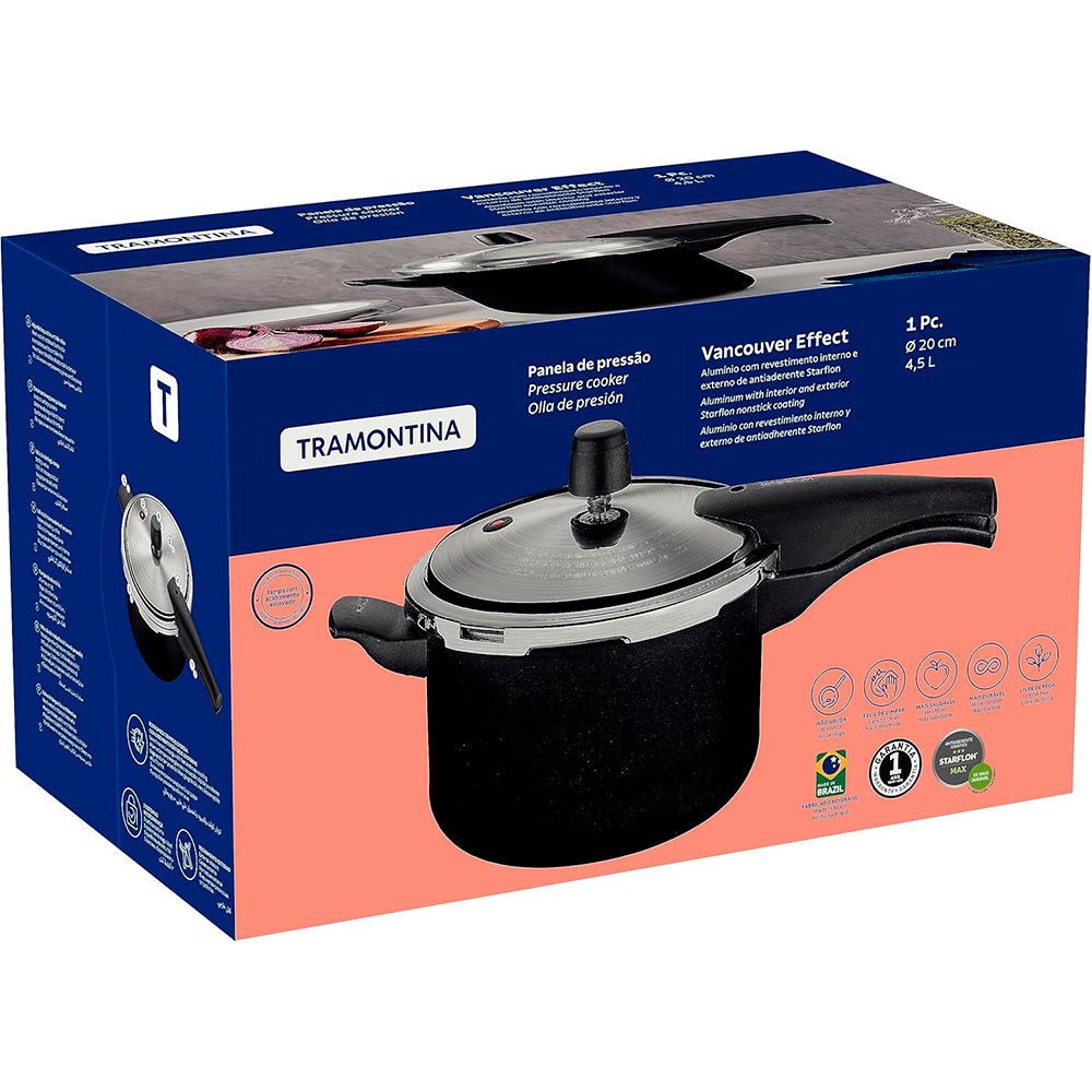 Panela de Pressão 4,5L 20cm Vancouver Vermelha 20591720 Tramontina 