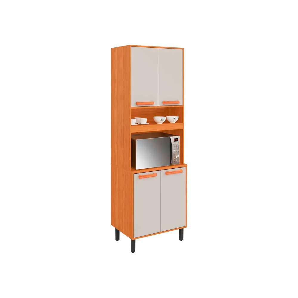 Paneleiro de Cozinha Nápoles 4 Portas para Forno Cinamomo/Off White Itatiaia