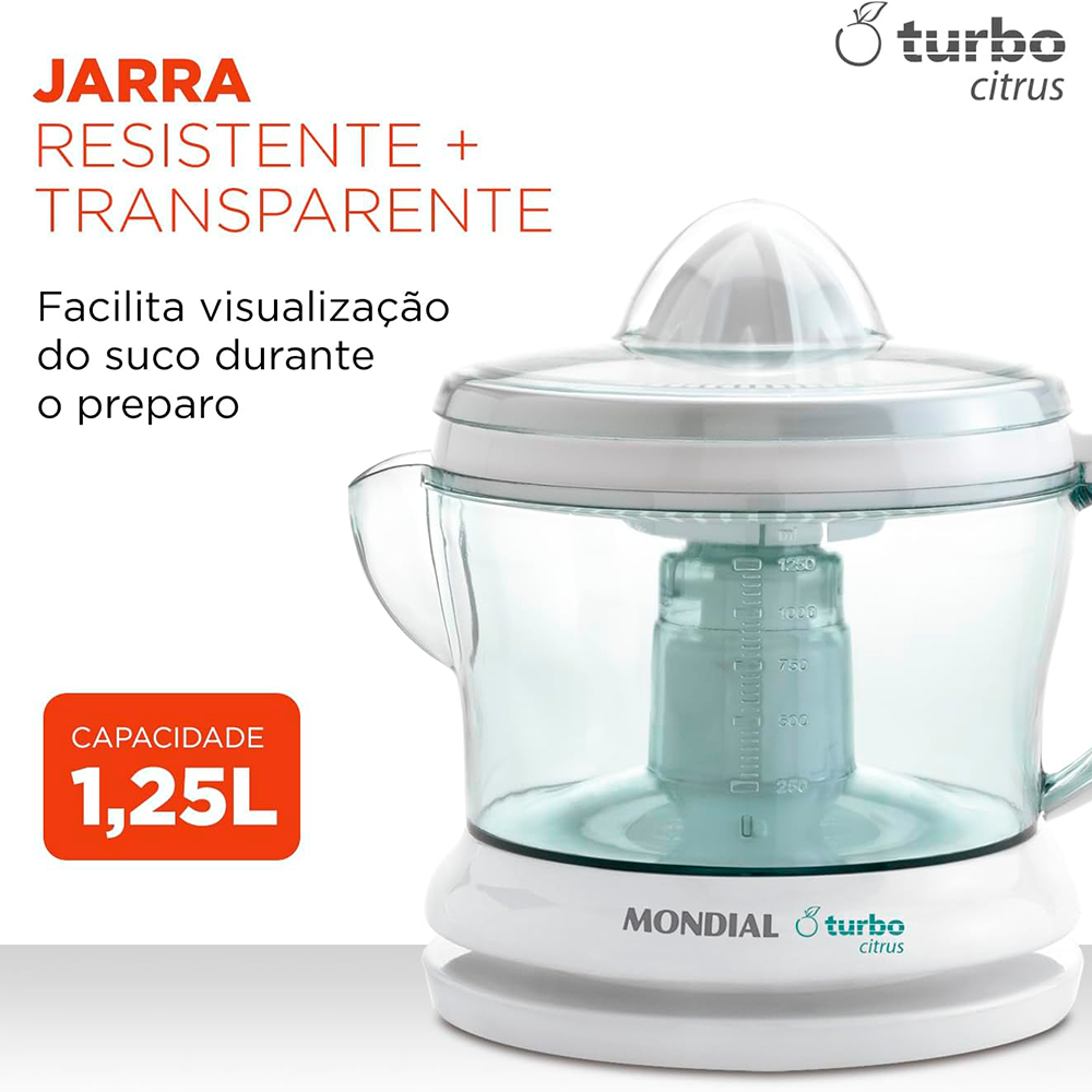 Espremedor E-01 Turbo Premium Branco Mondial