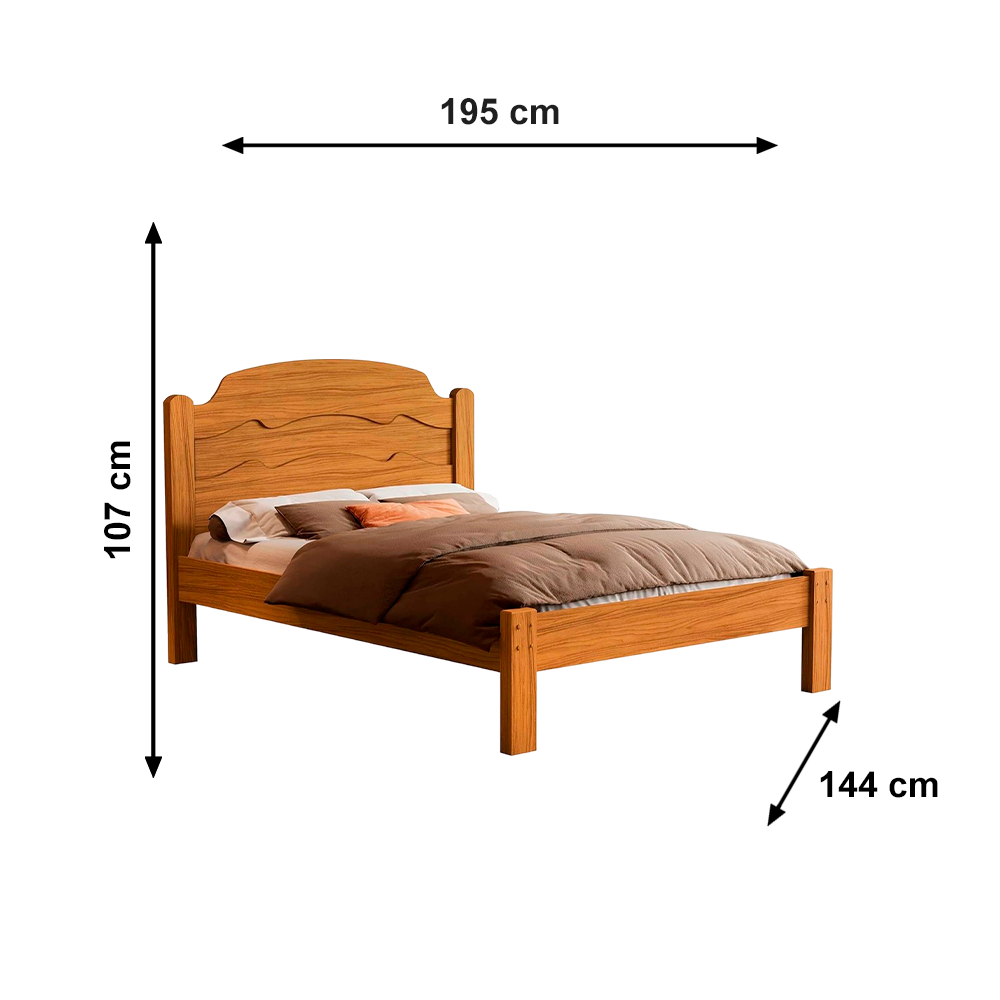 Cama Iris Casal Freijo/Grafite Cambel Vj Moveis