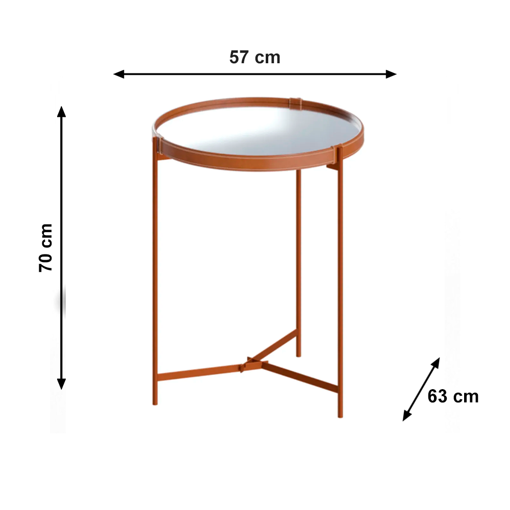 Mesa Aqua Lateral(G) Espelho/Cobre Imcal
