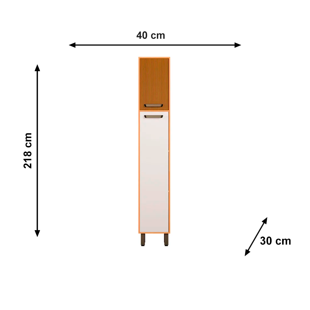 Paneleiro Simples Malta Barcelona Freijo/Ripado/Off Acetin Poliman