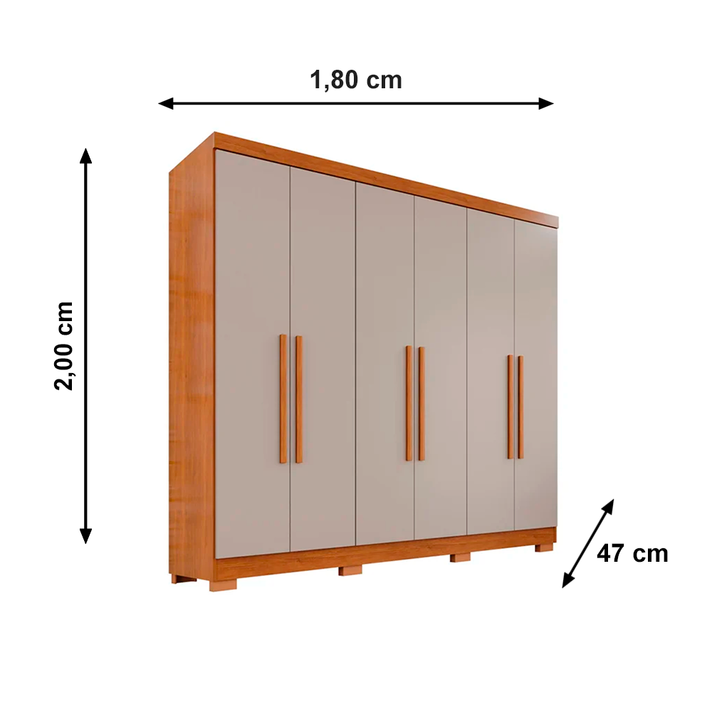 Roupeiro Hawaii 6P C/PES NATUR/OFF WHITE/NATUR Rufato