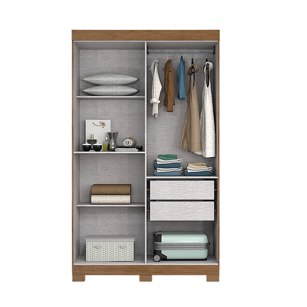 Roupeiro Noronha 4 Portas com Pés Cinamomo/Off White Josan