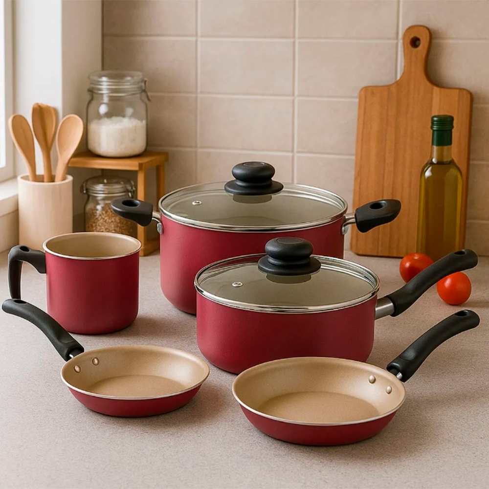 Kit Panelas Clarity 5 Peças 000791 Cereja/Creme Única Luz