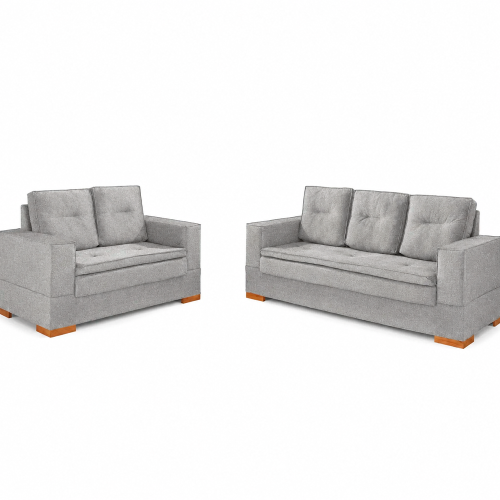 Conjunto de Sofa 2x3L Valencia Veludo Castor T04 JW Estofados