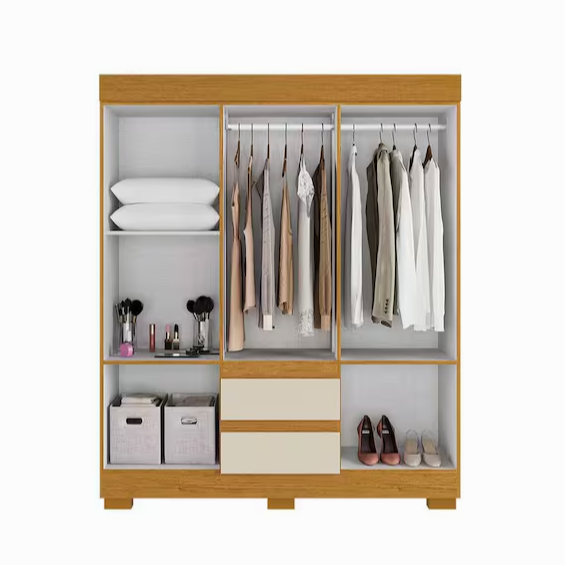Roupeiro Maya 6 Portas MDP Cinamomo/ Off White ACP Moveis