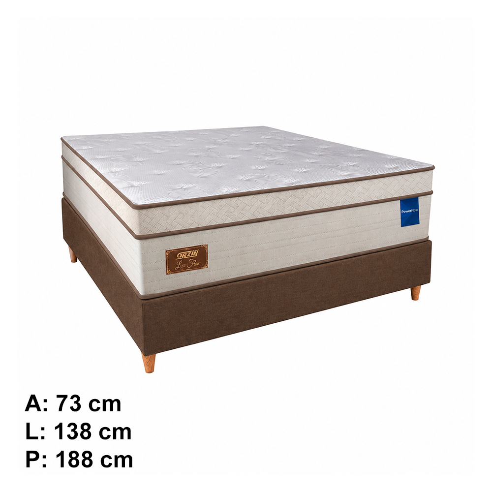 Conjunto Box Casal Lux Firm Molas PowerBlue 138x73 Gazin