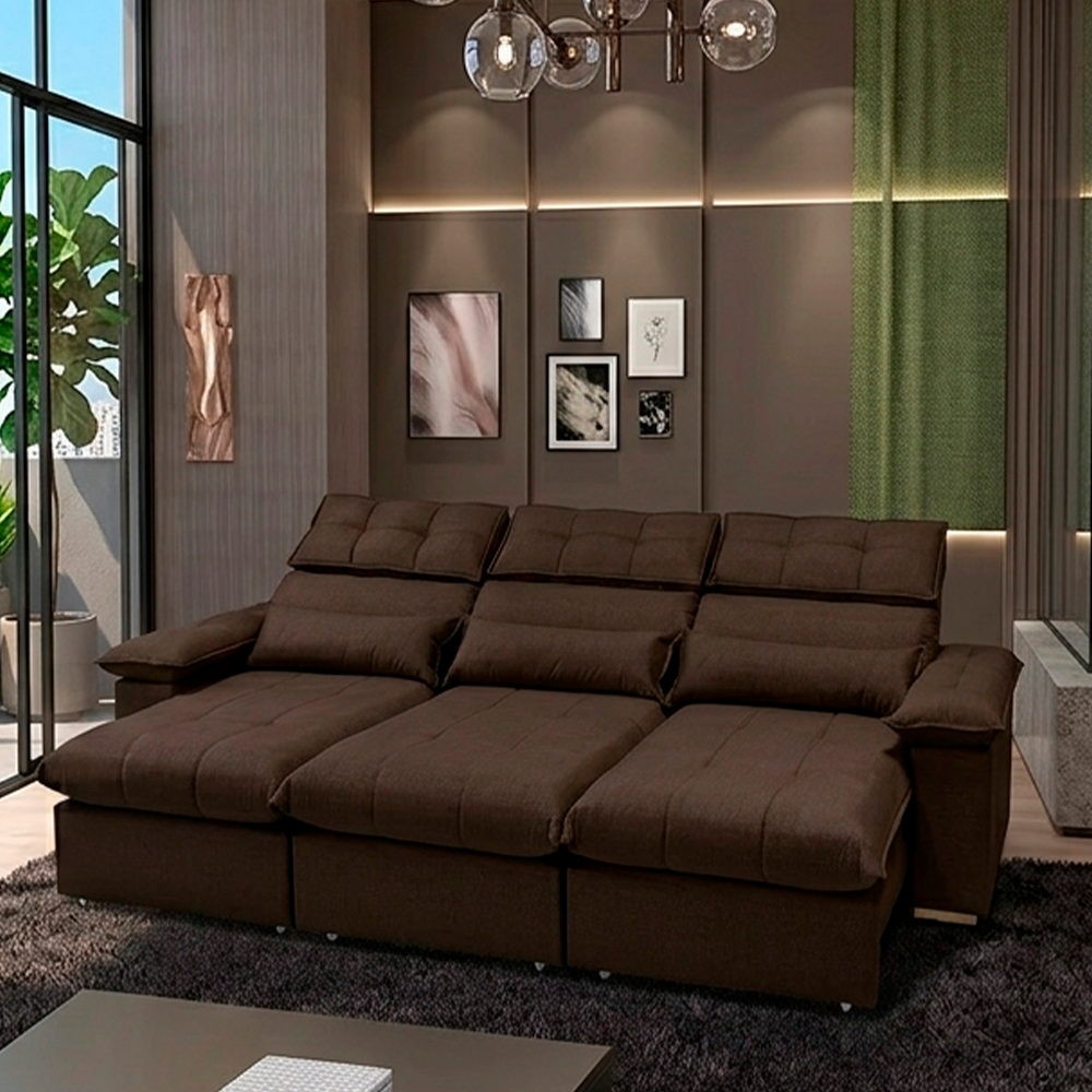 Sofa Pequim Top Veludo Tabaco J.A Estofados