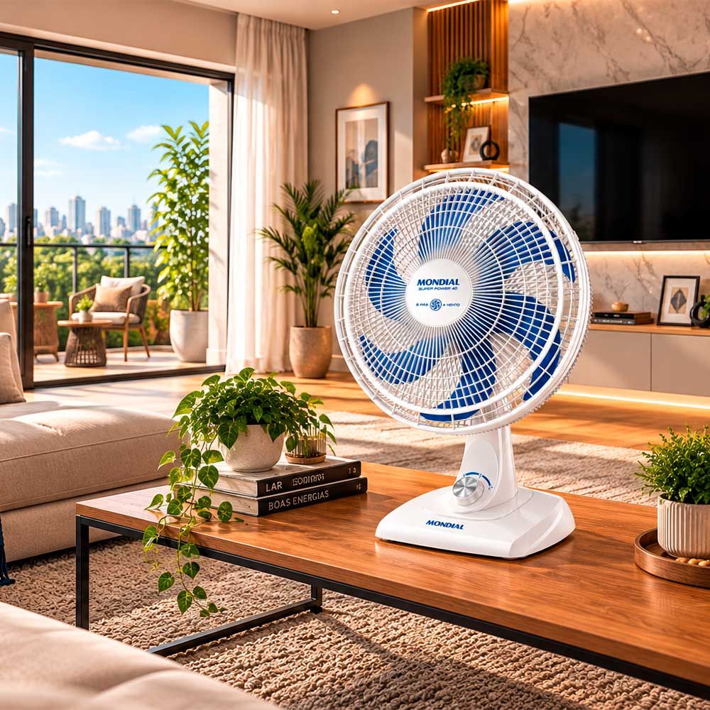 Ventilador 40CM 6P VSP-40 AP Super Power 220V Branco/Azul Mondial