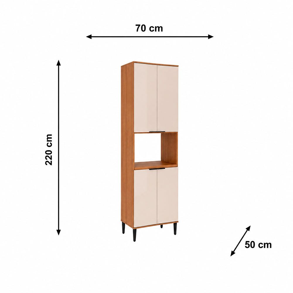 Torre Quente 1 Forno Mdp Freijo/Off White Carraro