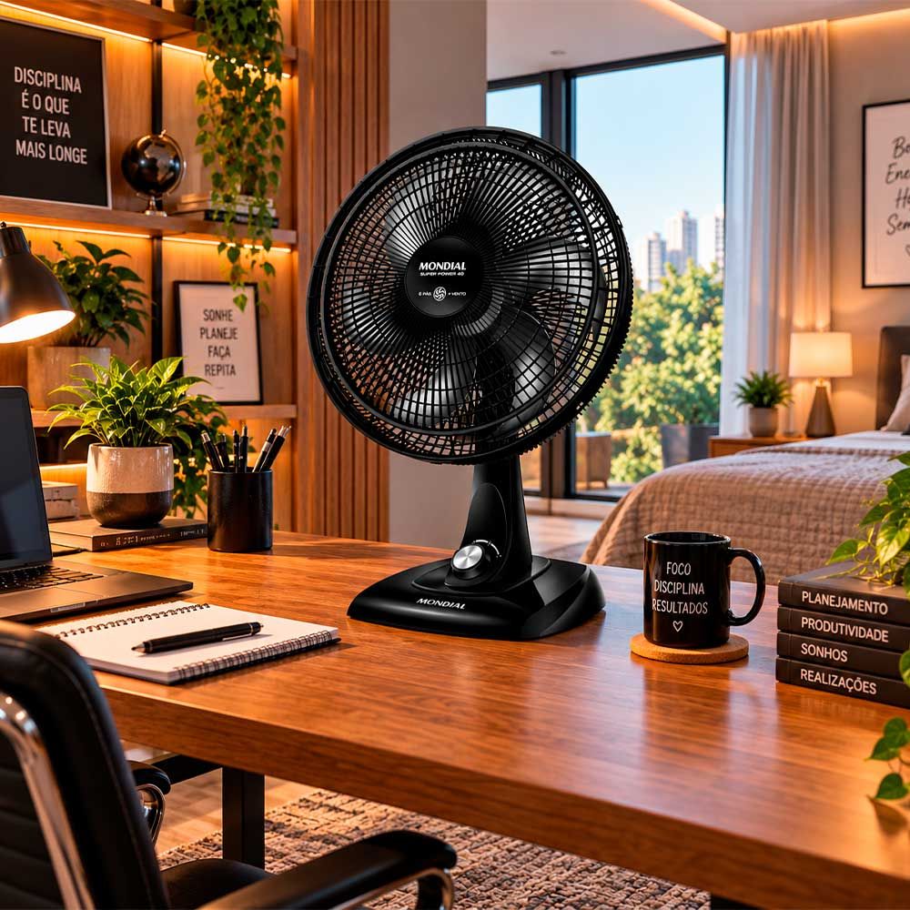 Ventilador 40CM 6P VSP-40 AP Super Power 220V Preto/Cinza Mondial