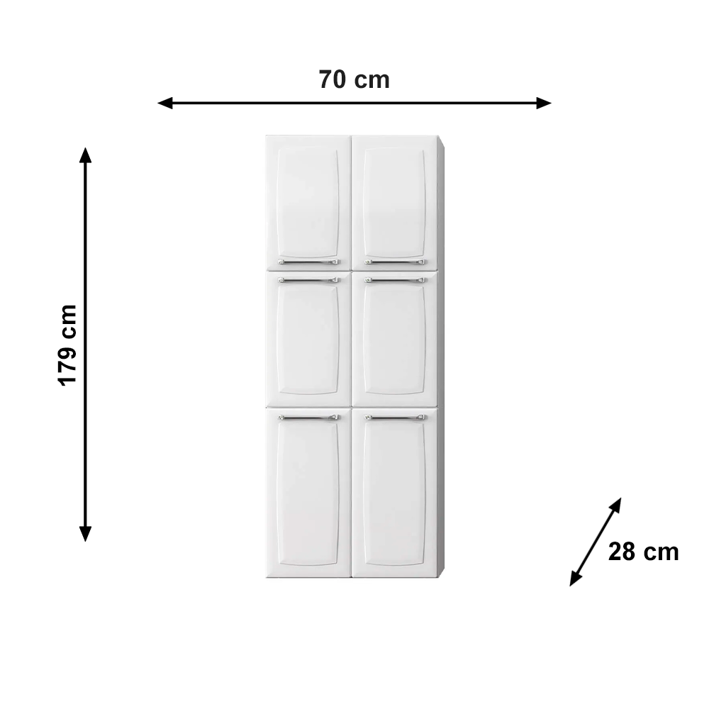 Paneleiro Duplo Max em Aço Branco 6 Portas Luce Itatiaia 