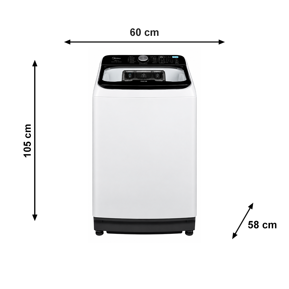 Máquina de Lavar 16Kg Wave Agitator Função Turbo Branca Midea