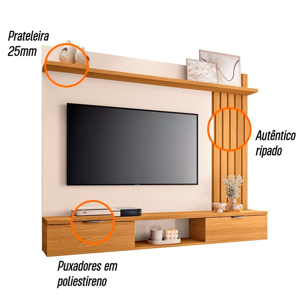 Painel Lets 1.6 Cinamomo/Off White HB Moveis