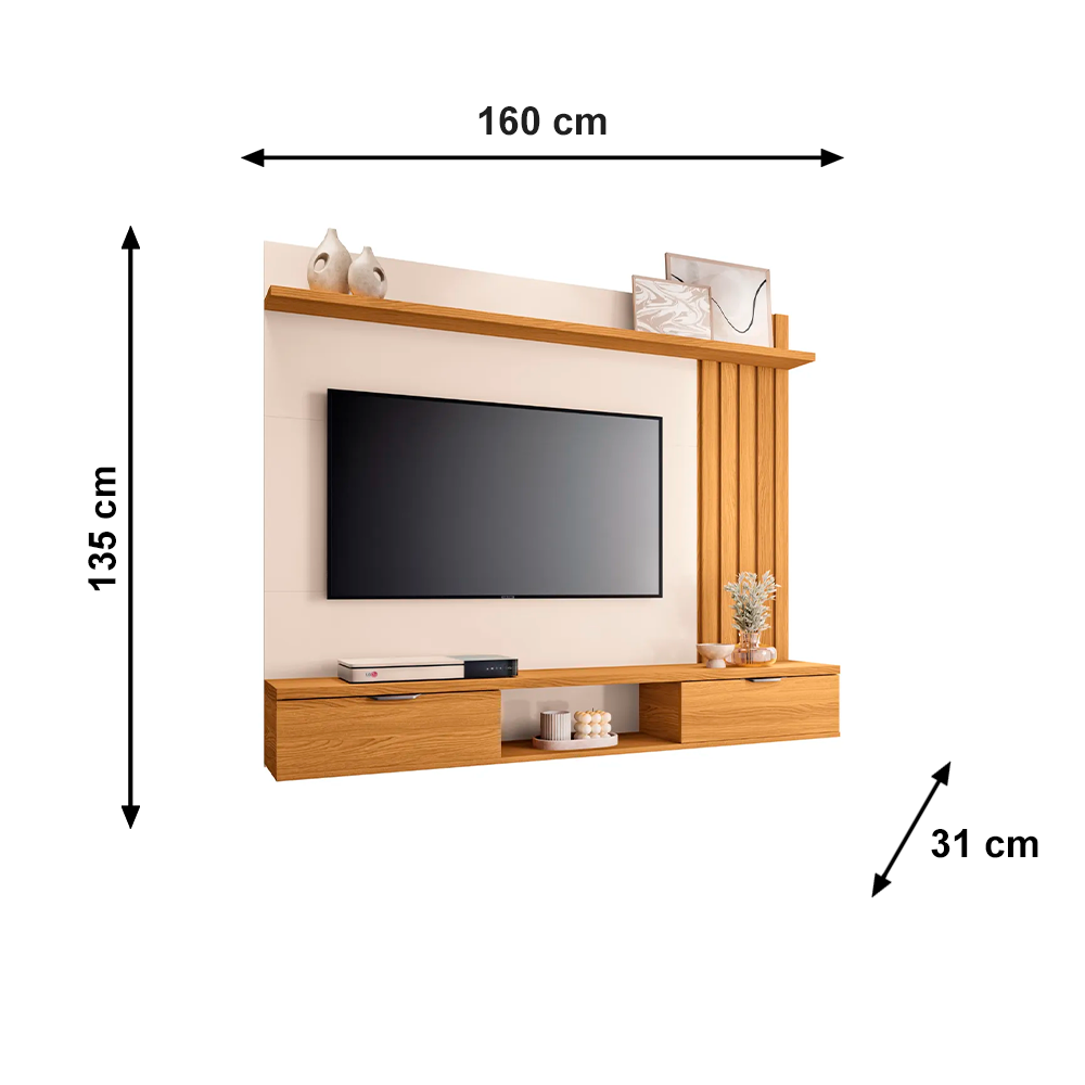 Painel Lets 1.6 Cinamomo/Off White HB Moveis
