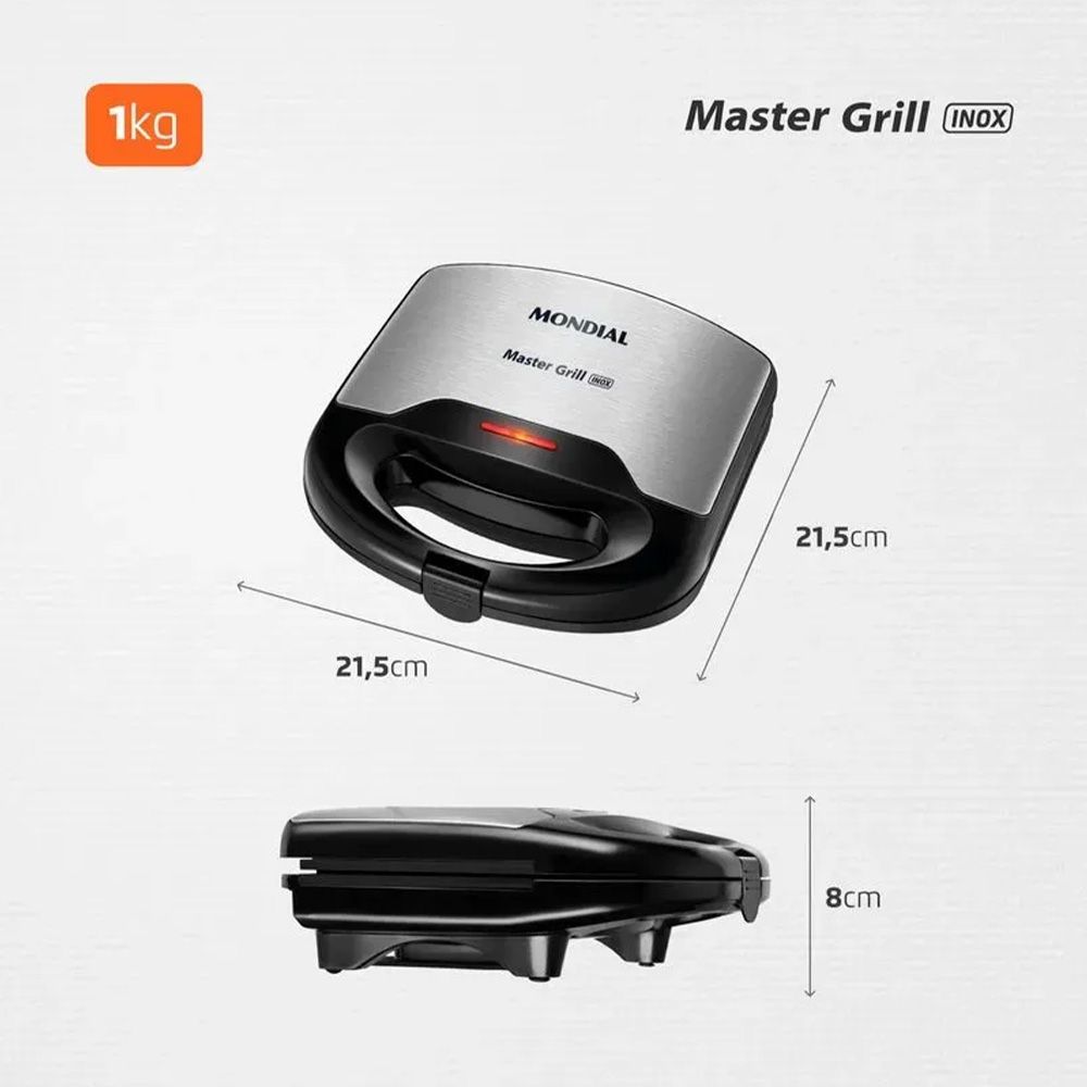 Sanduicheira Master Grill S-20 220V Preto/Inox Mondial