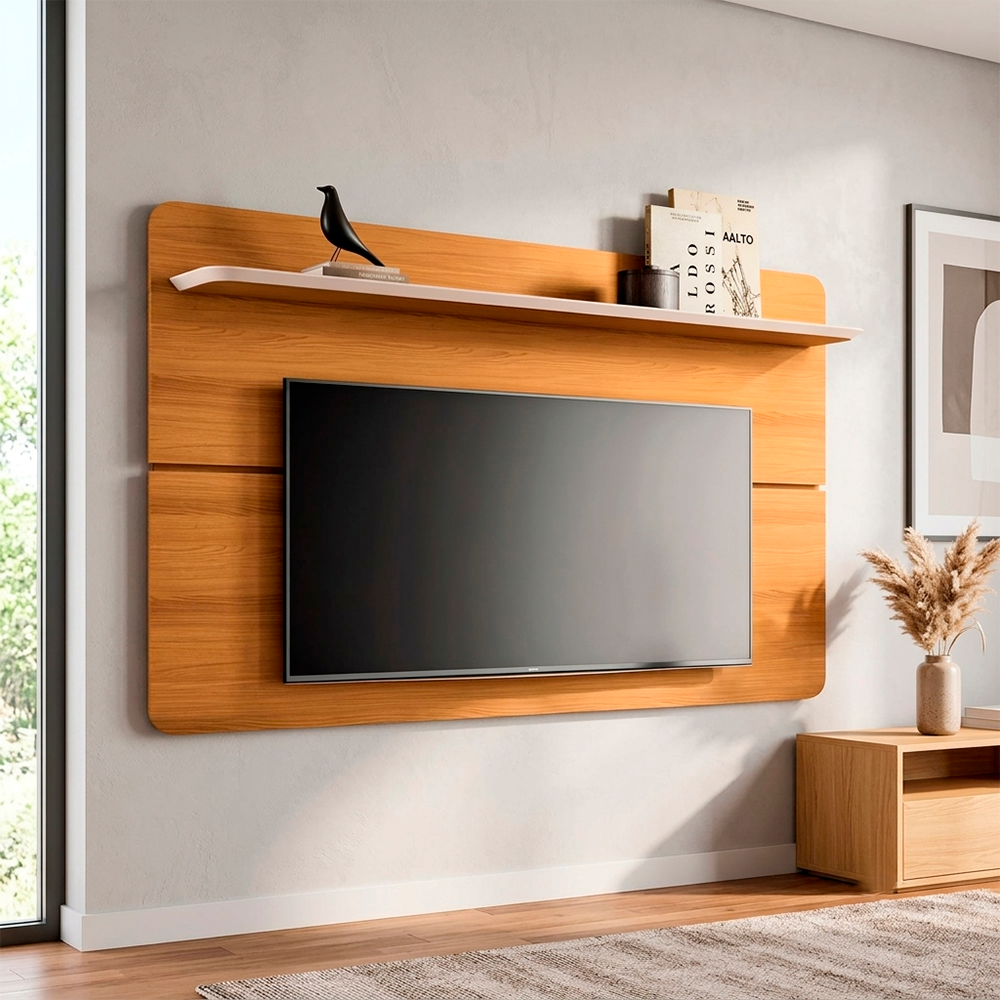 Painel Curv 1.8 Cinamomo/Off White HB Moveis 