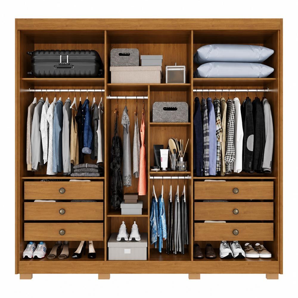 Roupeiro Granada Premium 100% MDF 6 Portas com Pés Salleto
