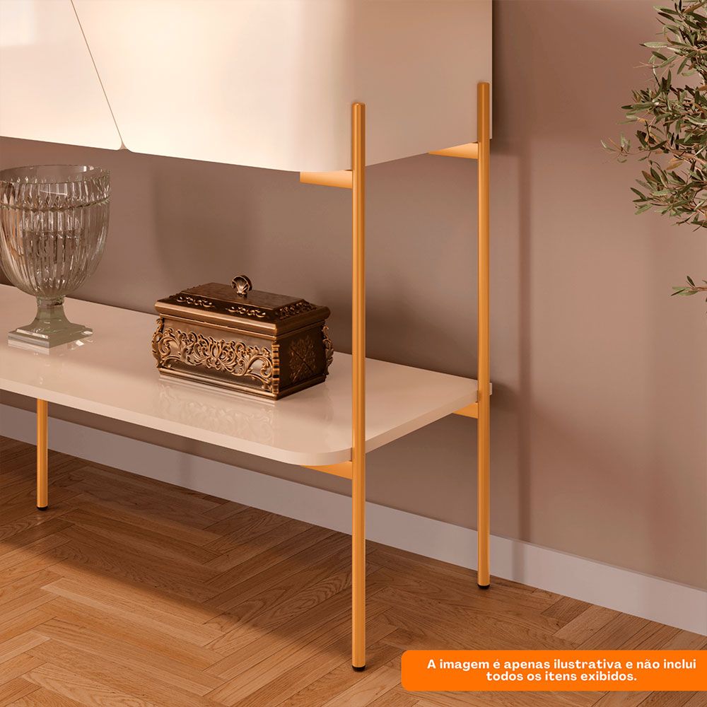 Aparador Liara Off White/Dourado DJ Moveis