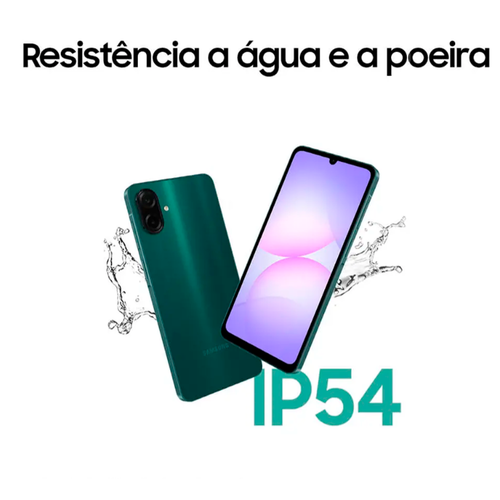 Smartphone Samsung A07 128GB Verde 4GB RAM Tela 6,7" Câm. Dupla + Selfie 8MP