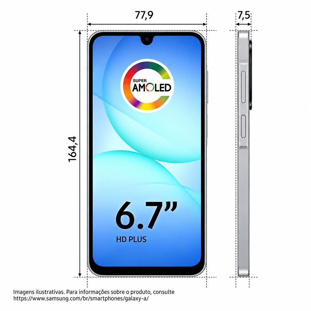 Smartphone Samsung Galaxy A17 4G Com Ia, 256gb, 8gb Ram, Câm De 50mp, Tela De 6.7 , Nfc, Ip54