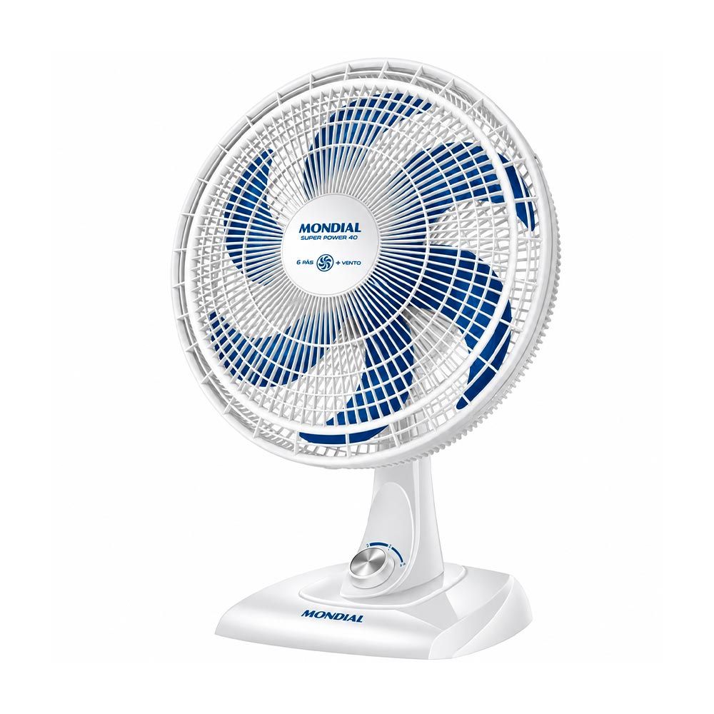 Ventilador 40CM 6P VSP-40 AP Super Power 220V Branco/Azul Mondial