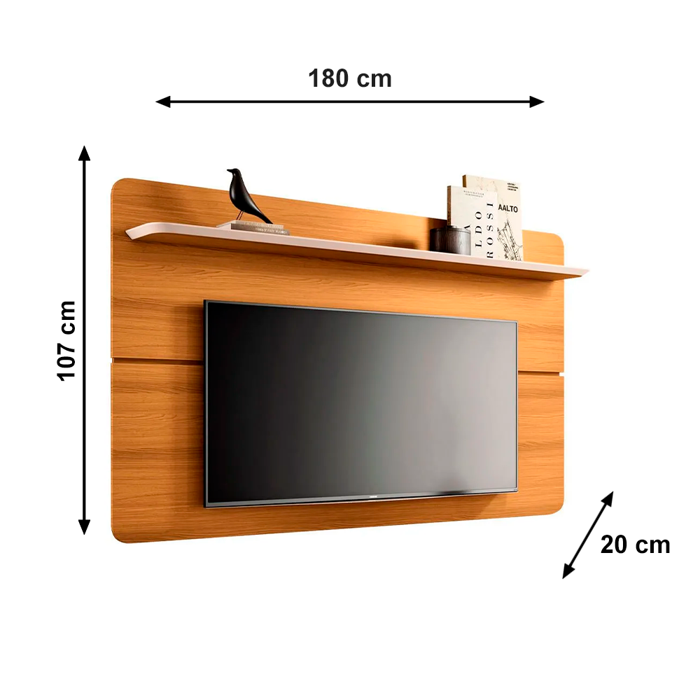 Painel Curv 1.8 Cinamomo/Off White HB Moveis 