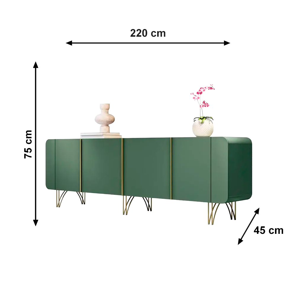 Buffet Salluti 2.2 Verde Pistache Hb Moveis