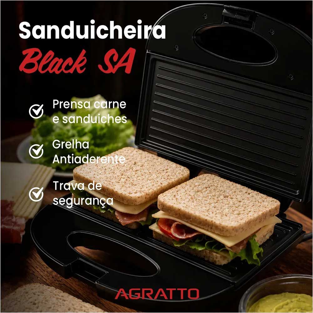 Sanduicheira Grill SA-02 Agratto Black