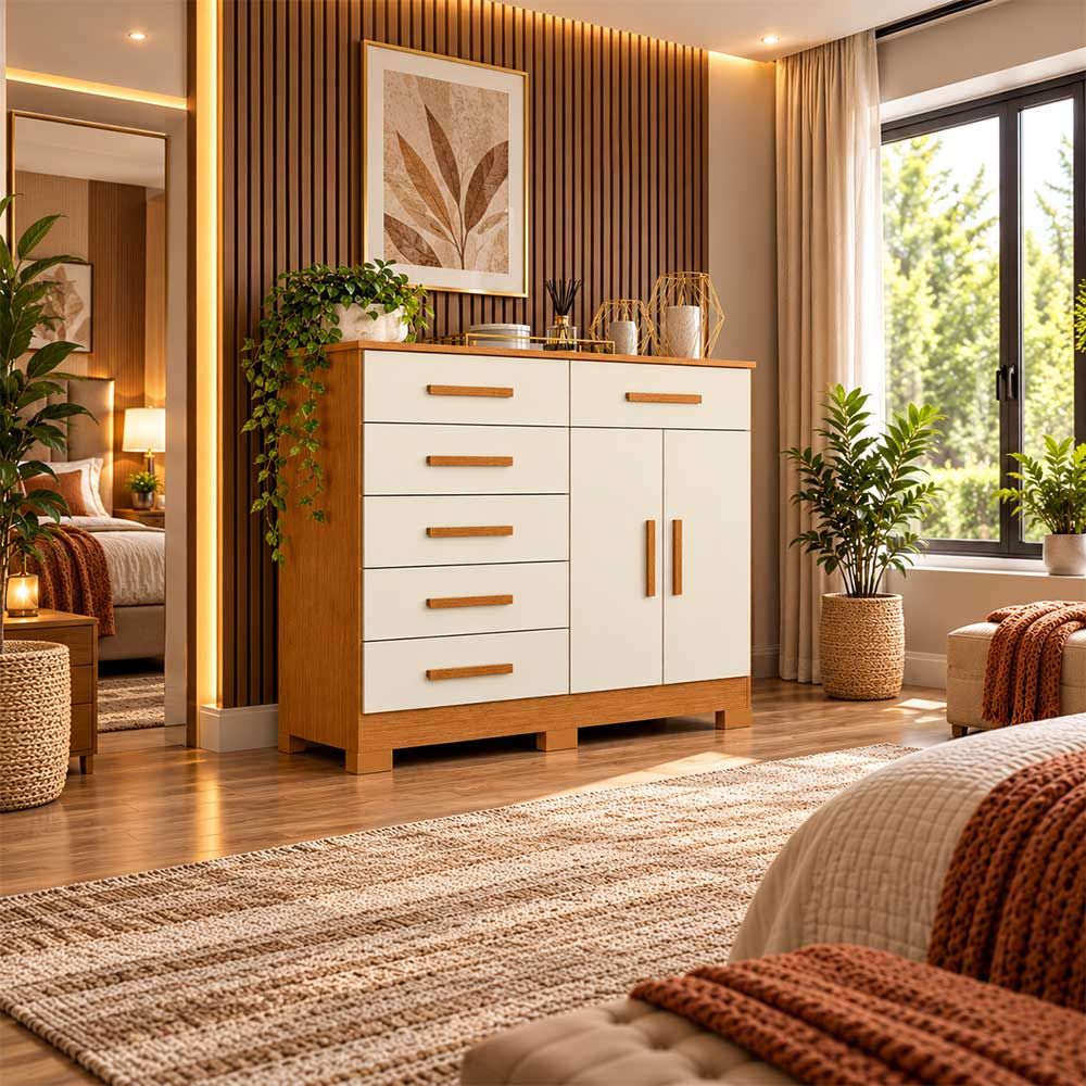 Cômoda Xangai 6 Gavetas e 2 Portas Albatroz